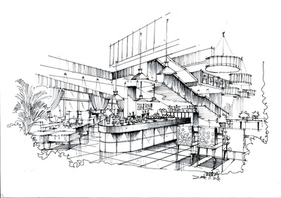 室内线稿图|空间|室内设计|汪建成 